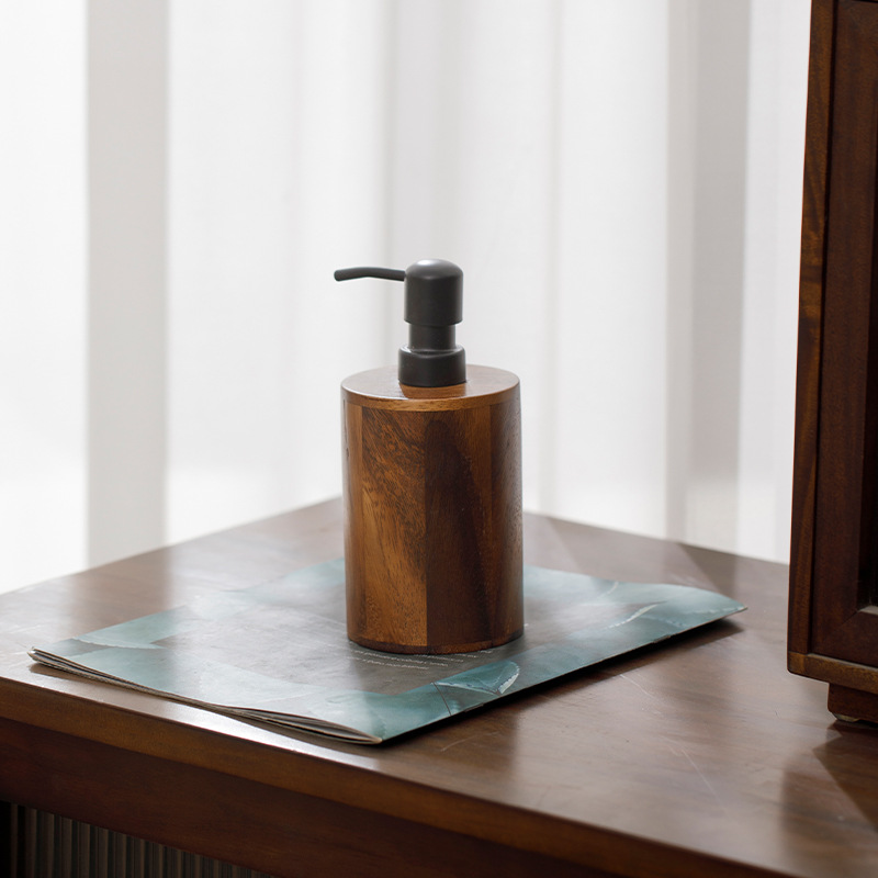 Botella de emulsión de madera sólida, botella vacía de madera sólida, limpiador de manos de lujo ligero, champú de baño, tanque de champú image 3