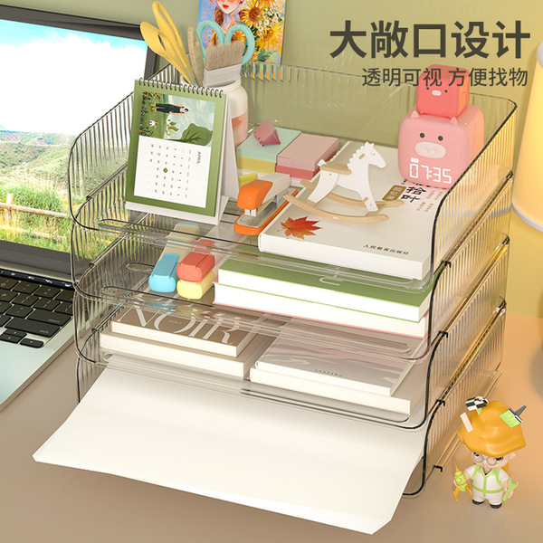 Storage box, transparent cosmetic stationery, face mask, light luxury style