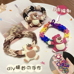 Strawberry Bear DIY Braided Hairband for Friends, Boyfriends - Korean Style Colorful Durable Women's Hair Ties