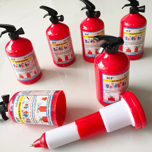Cute fire extinguisher gas tank retractable pen student stationery ballpoint pen cartoon bottled retractable pen prize gift