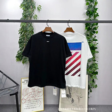 off-white 渐变班马线款短袖T恤