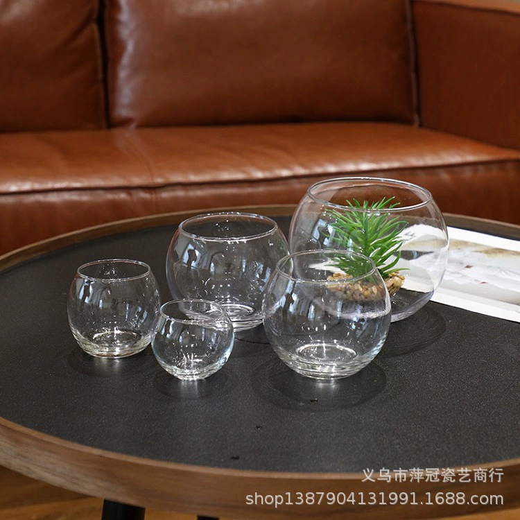 Микро пейзаж круглый Сферический Прозрачный гостиная экологический стеклянный цветочный горшок маленькая золотая рыбка черепаха банка оптом гидропонная ваза оптом