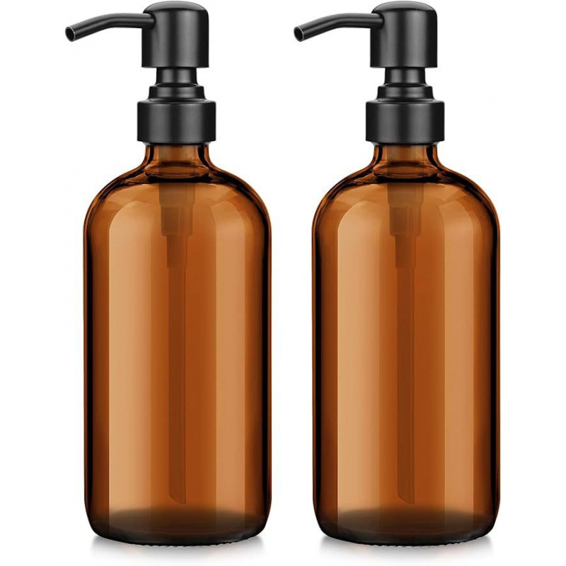 500ml de color marrón + cabeza de acero inoxidable negro (1); Transparencia; vidrio