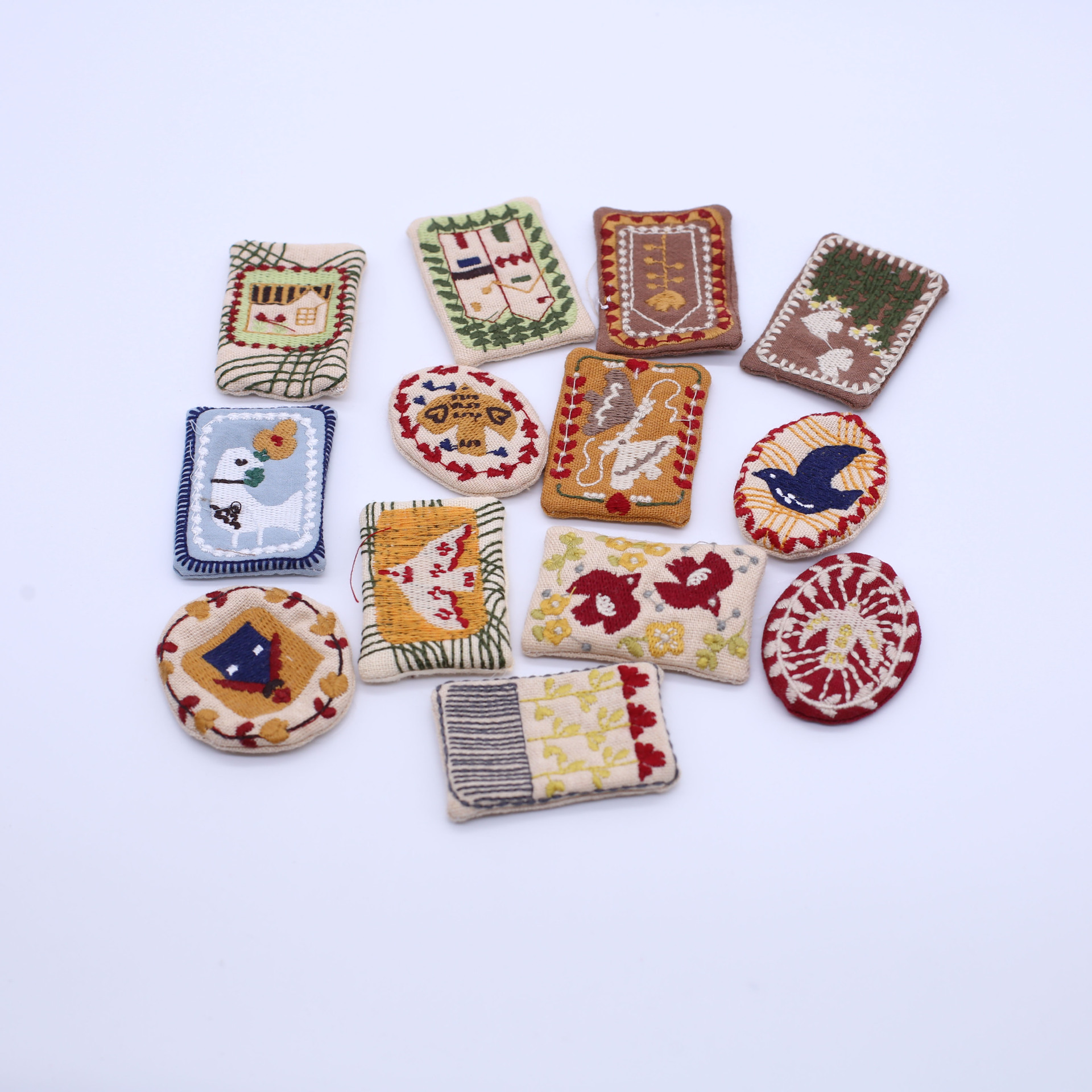 Badge brodé style japonais mori coton et lin accessoires diy_voghion.com