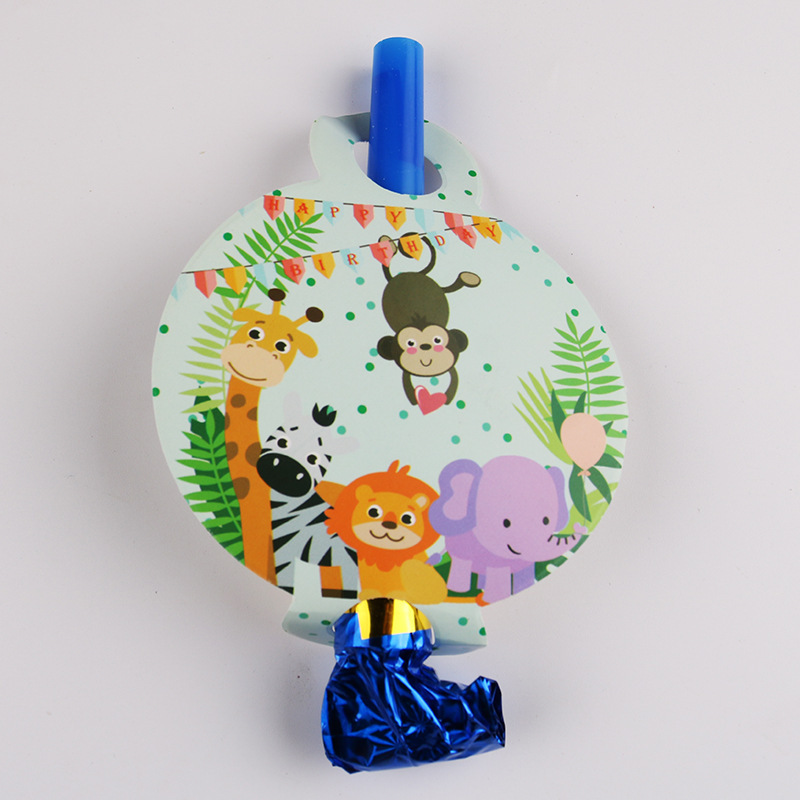 Venta caliente bosque selva Zoo fiesta de cumpleaños traje mantel papel taza papel placa banner tejido partido traje