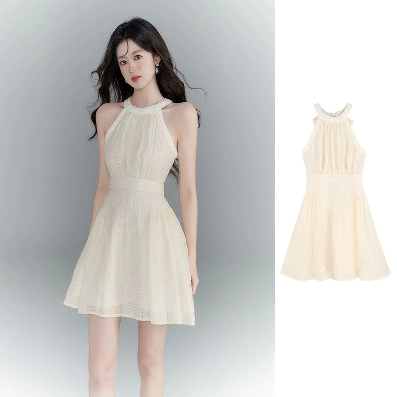 Трансграничный 2024 новый французский навесной платье женский летний праздник ветер кружевная юбка юбка с высокой талией