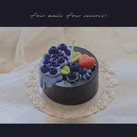 《蓝豆沙》小众黑蜡烛香薰意生日伴手风艺术礼物蛋糕