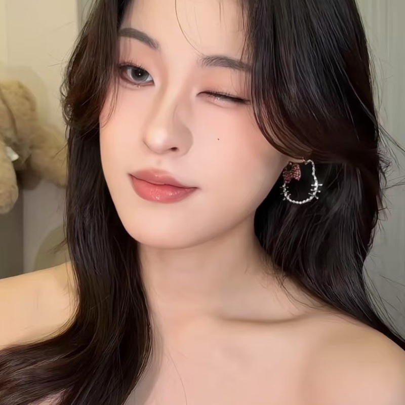 妙龄少女~超闪粉色满钻镂空kt耳圈女甜美气质独特设计耳环耳饰品|undefined