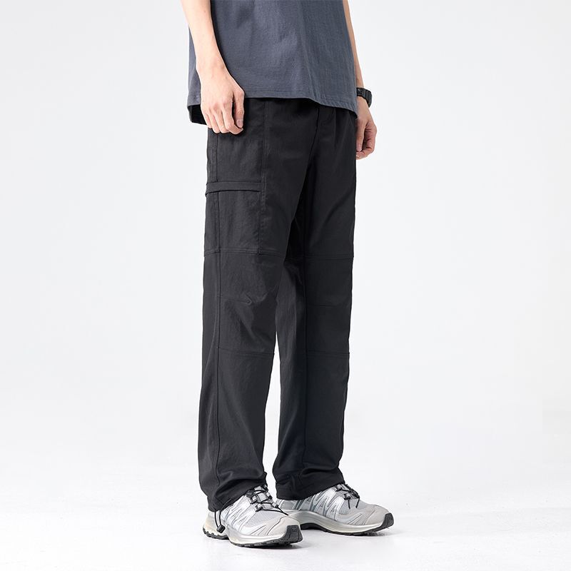 Men's Spring and Autumn New Loose Simple Solid Color Men's Design Niche Straight Fashion Brand Comfortable Cotton Casual Pants Men's Pants