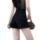 Solid Color Denim Shorts Women's High Waist 2025 Summer Thin Loose All-match Slimming Belly Covering Wide Leg Hot Pants