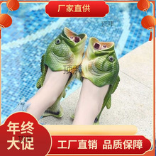 鱼拖鞋新款男搞怪创意防滑时尚咸鱼一字拖男士潮流凉拖鞋外穿跨境