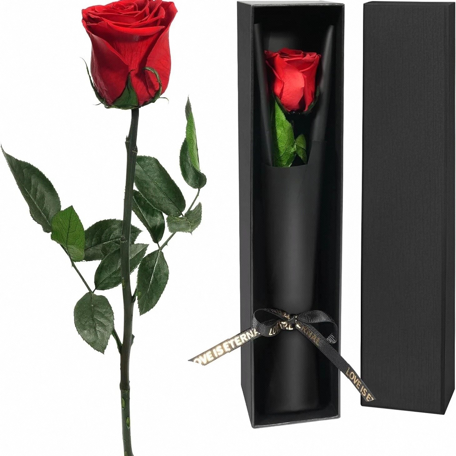 永生花玫瑰花礼盒单支玫瑰花束保鲜花情人节圣诞节派对礼物成品