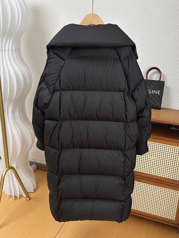 欧货外贸2025冬季新款泡芙羽绒棉服女长款过膝宽松加厚高端棉外套|undefined