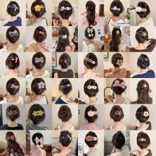 百搭大号头饰可爱发卡女毛线抓夹韩系发夹2025新款花朵夹子鸭嘴夹