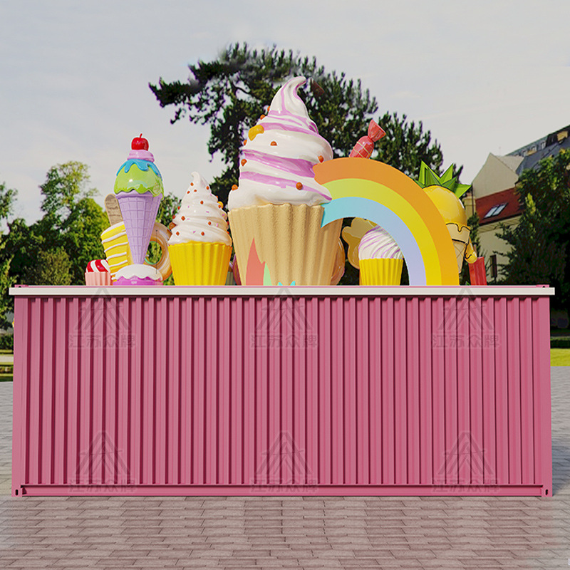 Contenedor Mobile House Network Tienda de té con leche roja Tienda móvil Tienda de contenedores Tienda de postres Café Tienda de helados