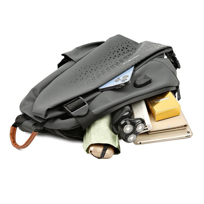 Cross-Border Popular Motorcycle Multifunctional Men's Shoulder Bag, Large Capacity Waterproof Crossbody Motorcycle Bag, Casual Travel Chest Bag