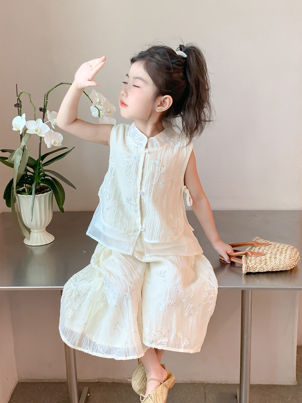 女の子セット夏2025新型洋気赤ちゃん新中国式漢服子供夏服国風女の子2点セット|undefined