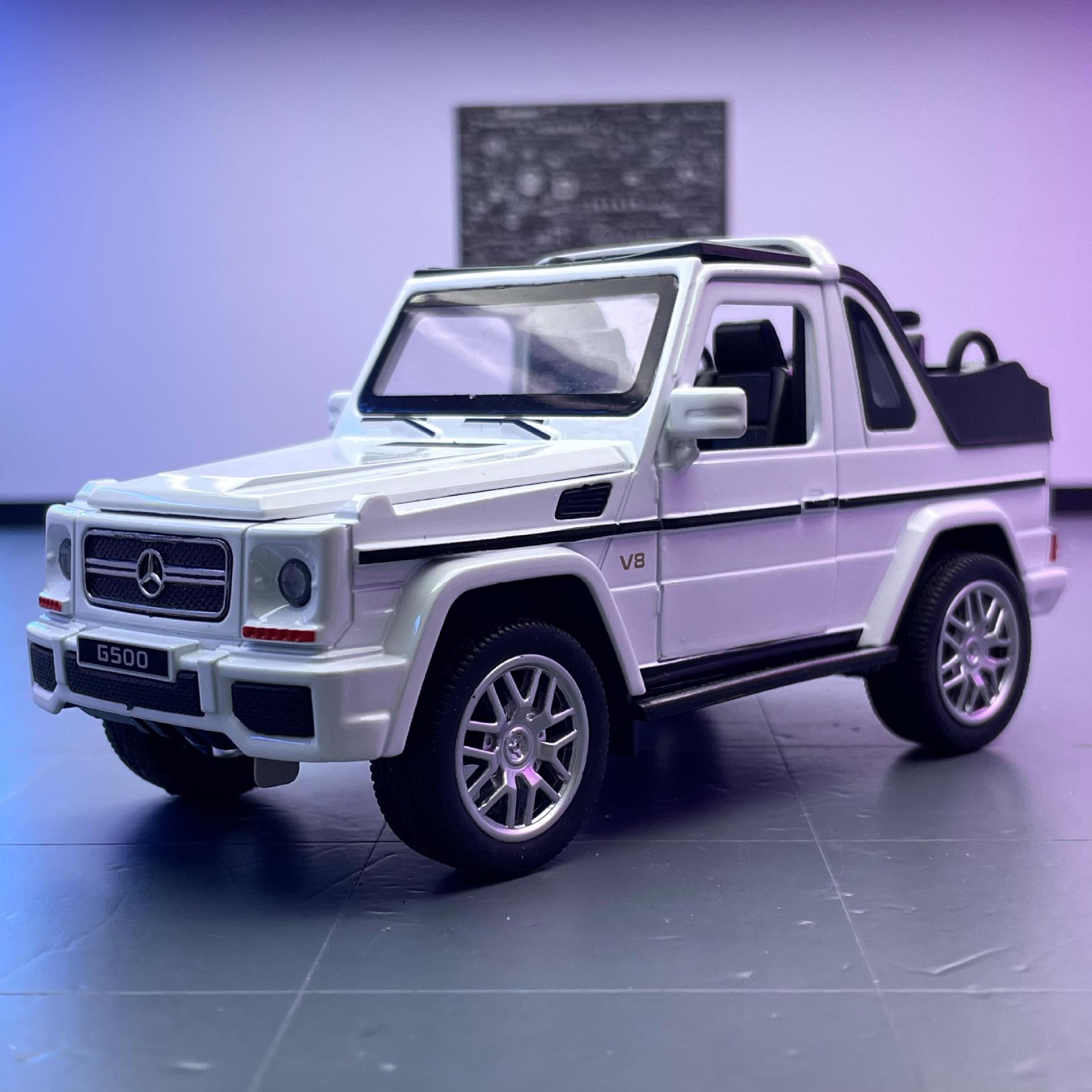 Tianiing aleación modelo de coche 1:32 Big Ben G500 convertible off-road vehículo Puerta de sonido y luz Tire hacia atrás modelo de coche de juguete Decoración