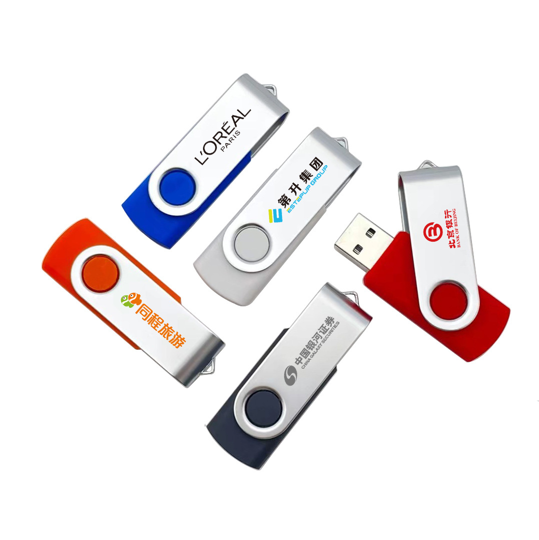 Customizable rotating USB flash drives: 16GB, 32GB large capacity, advertising, bidding, gift, 64GB, car music, high-speed USB flash drive, 8GB.