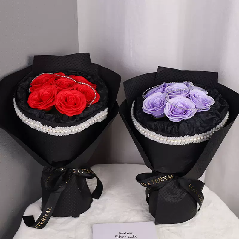 教师节情人节玫瑰永生花花束仿真花成品香皂花七夕礼物摆摊礼品