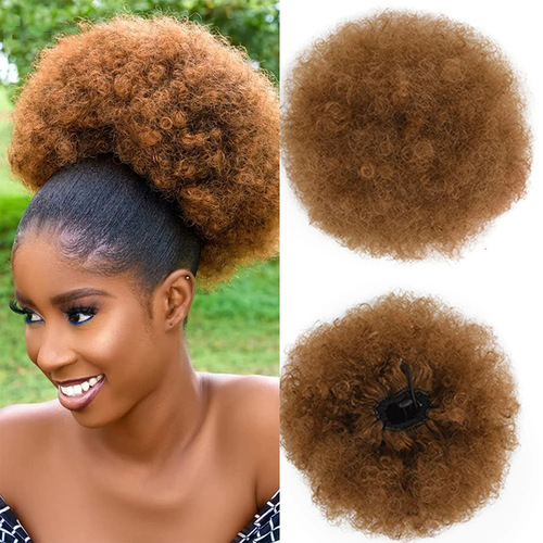 10inch African wig package cross-border European and American afro afro hair bun ponytail Xuchang full headgear wig