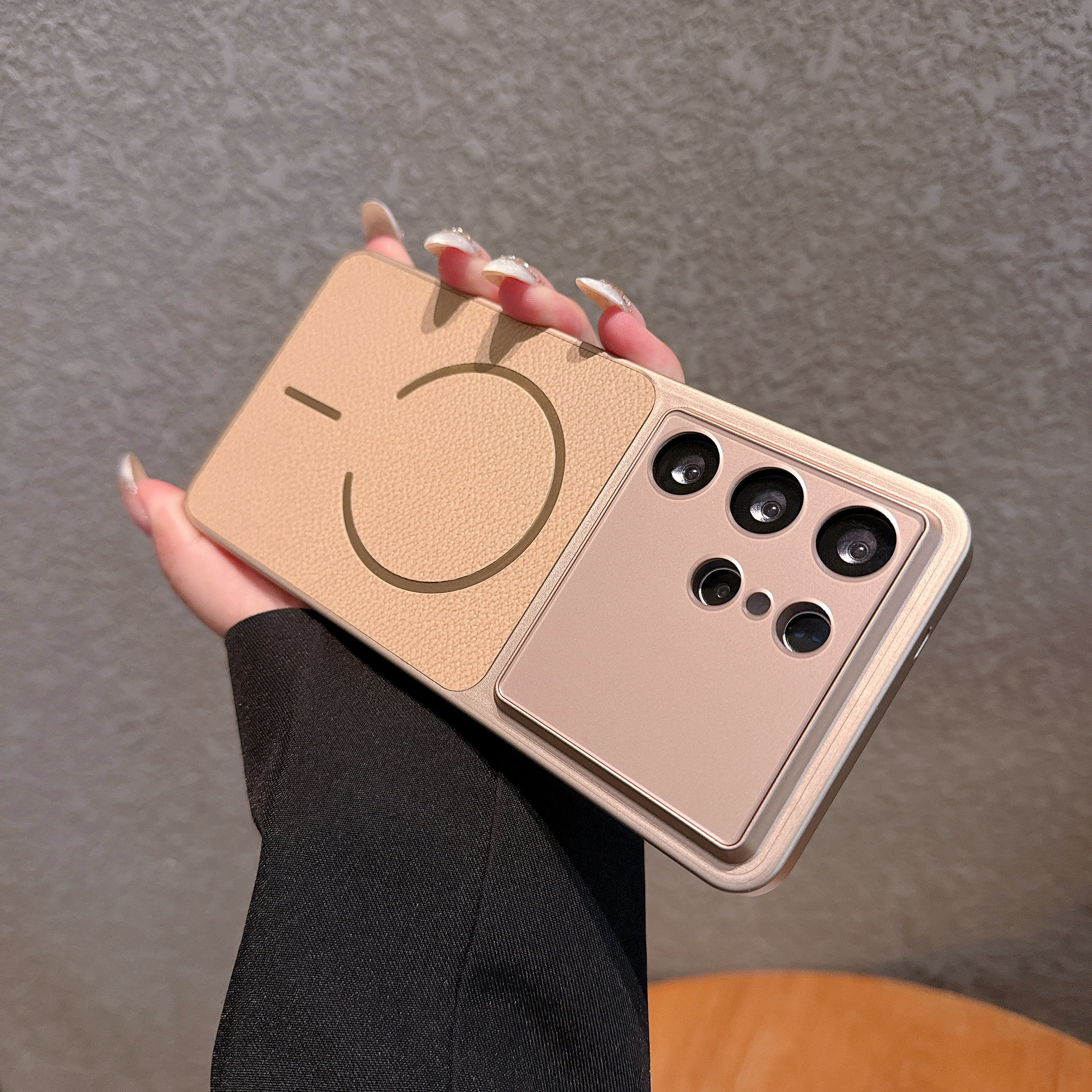 Magnetic Phone Case V-pattern Stylish Protective Cover For Galaxy_voghion.com