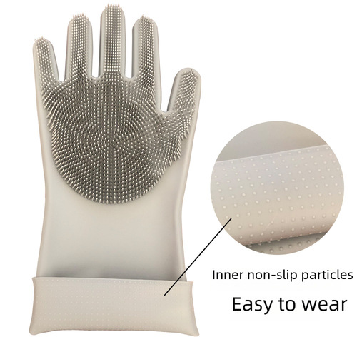 A large quantity of silicone dishwashing gloves, heat-resistant, anti-scalding, household kitchen cleaning brushes, vegetable washing, pet bathing gloves