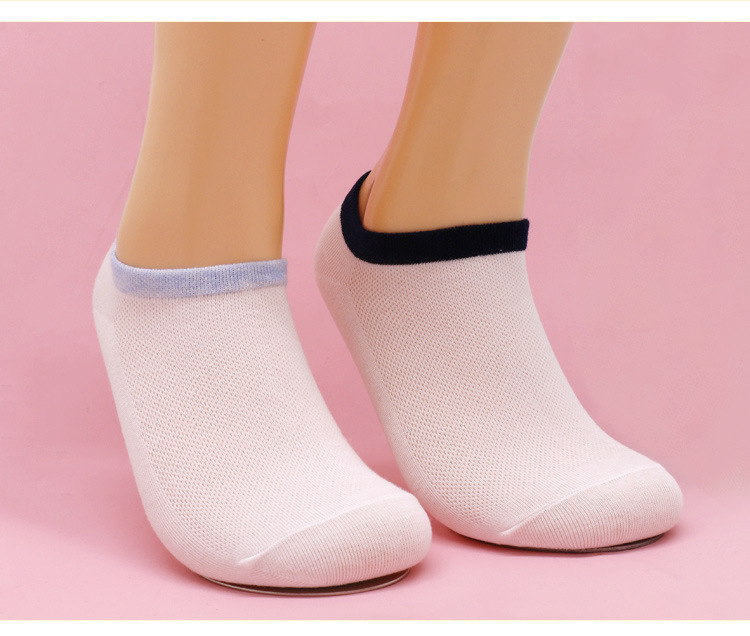 Female all-match solid color short tube socks