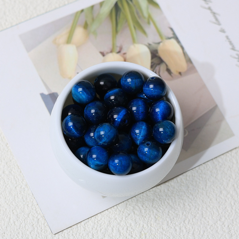 Premium royal blue tiger eye stone