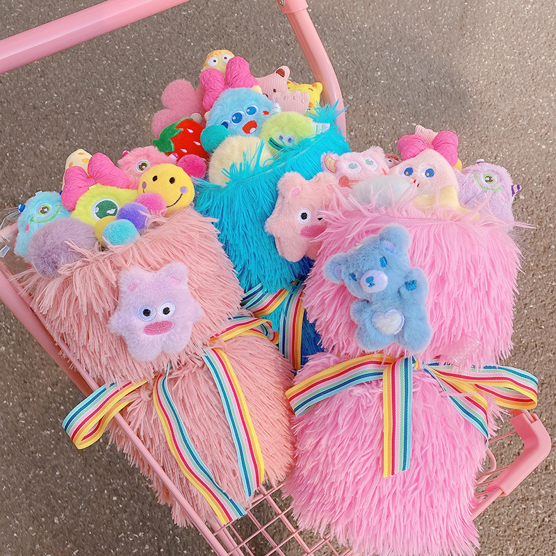 A 11445 Little Monster Plush Teddy Bear Bouquet Ornament~ Stylish and Trendy Cartoon Doll Bouquet for Giving as a Gift to Friends~