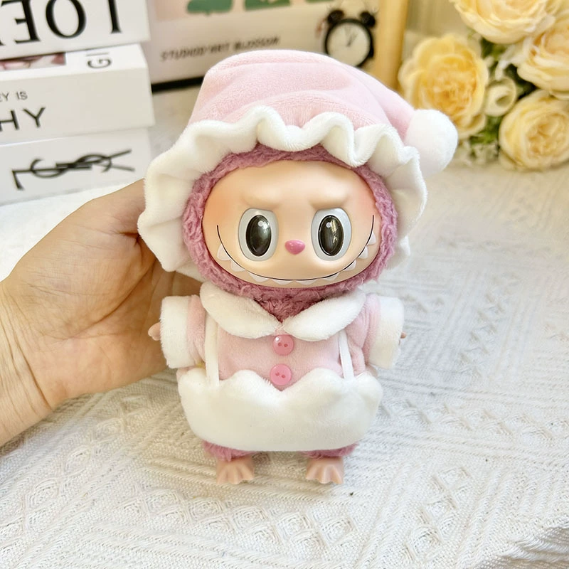 Только одежда] 17см подвеска с слепым ящиком Labubu одежда Labubu кукла детская одежда конус надевания комбинезоны милый и милый