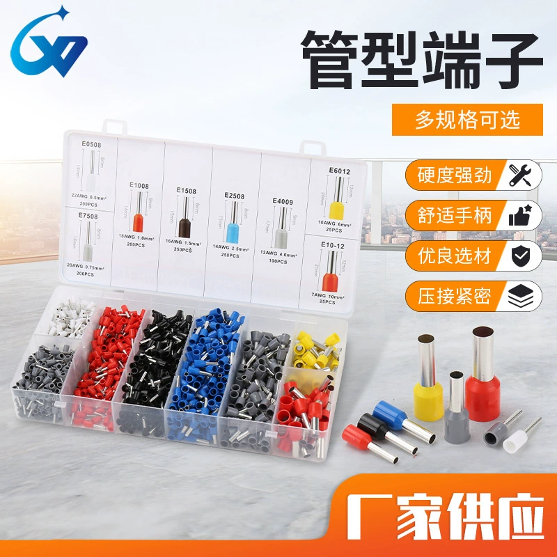 ВЭ трубк-типа пре-изолированный костюм терминала проводки Игла-типа европейского стиля холодный провод давления волочение медный нос провод СОЕДИНИТЕЛЬ НАБОР в штучной упаковке