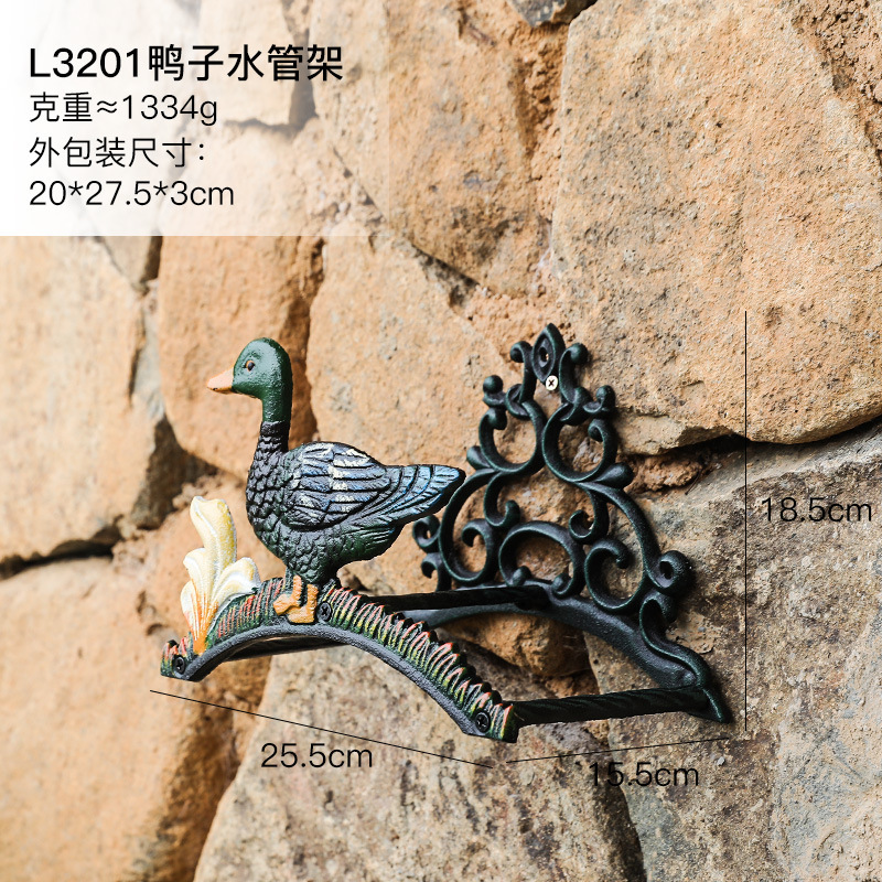 北欧レトロ創意個性鋳鉄ロゴ花園水管架園芸棚類庭園家庭壁面壁飾り|undefined