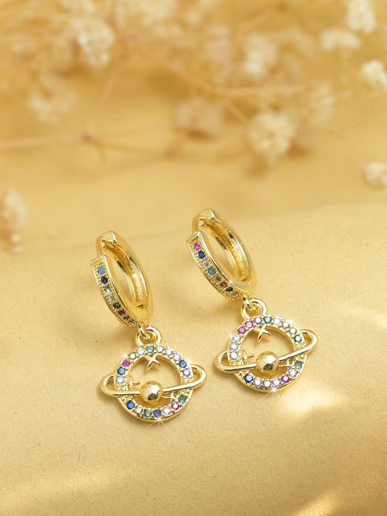 Copper Material 1 Pair Elegant Simple Style Cross Life Tree Plating Copper Zircon Drop Earrings