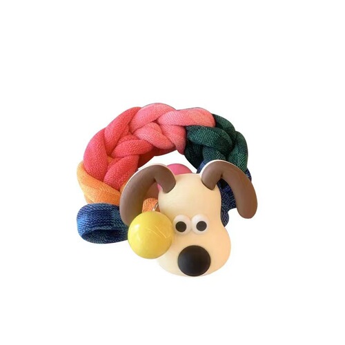 Children's Mickey Mouse headband colorful braided thick hair rope high ponytail ball hair circle children's cartoon hair accessories