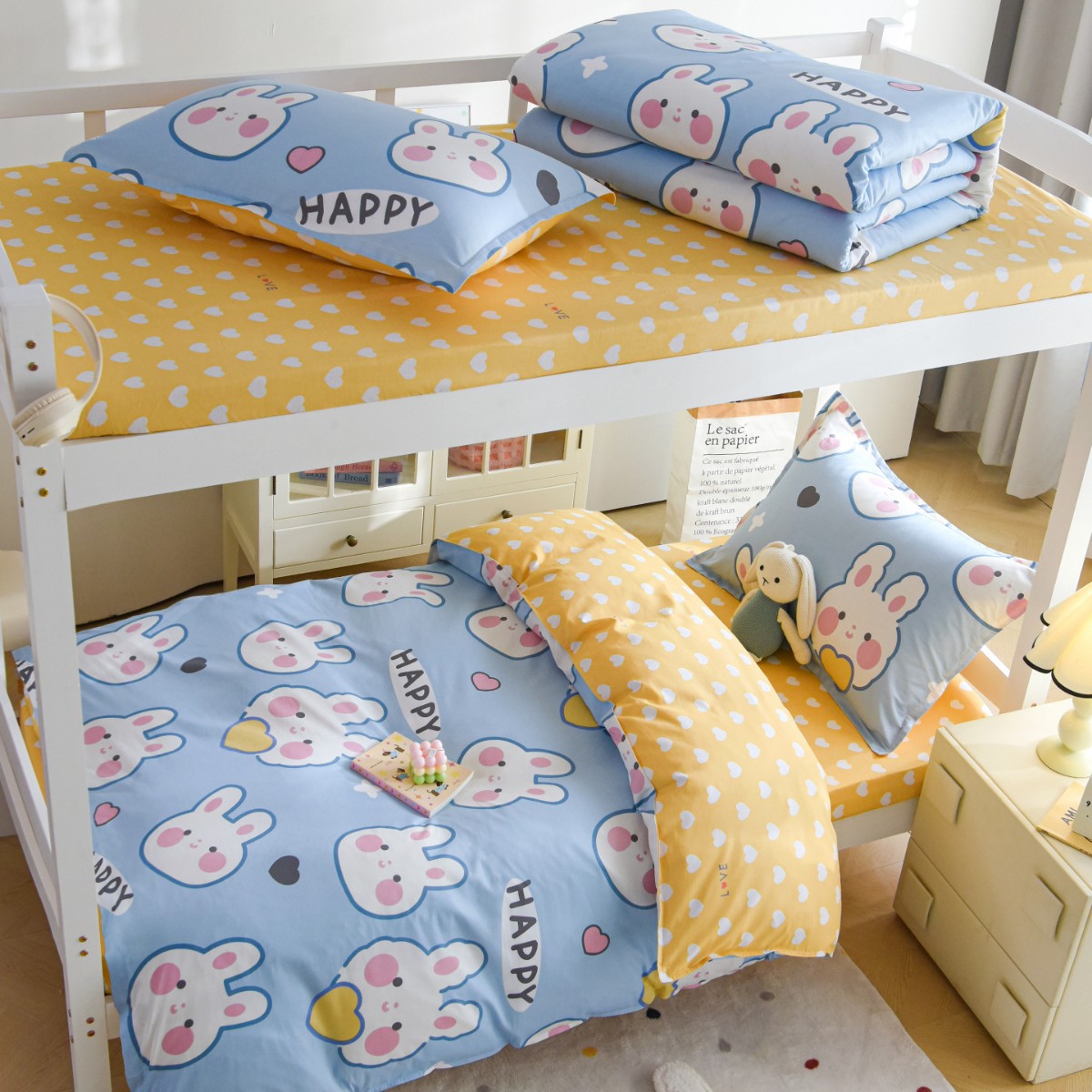 Dormitorio de estudiantes ropa de cama de tres piezas sábanas de cama de algodón caseta dormitorio de algodón 0,9 m cama individual 3