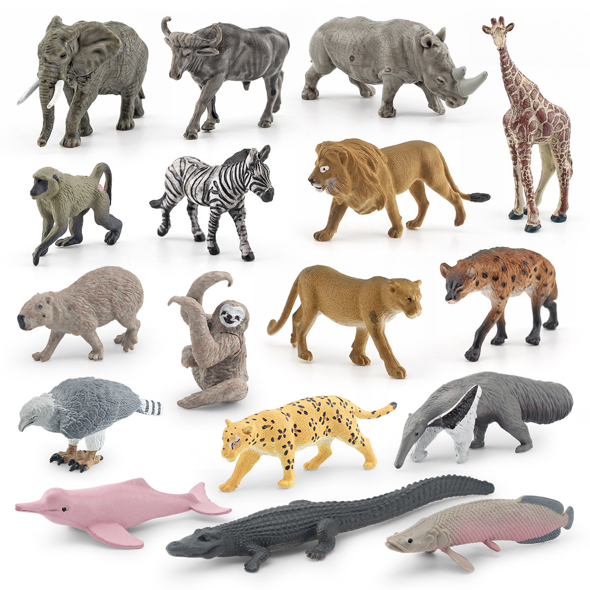 Transfronterizo de simulación de América del Sur no animal modelo perezoso oso olímpico Jaguar cebra León elefante africano adornos estáticos