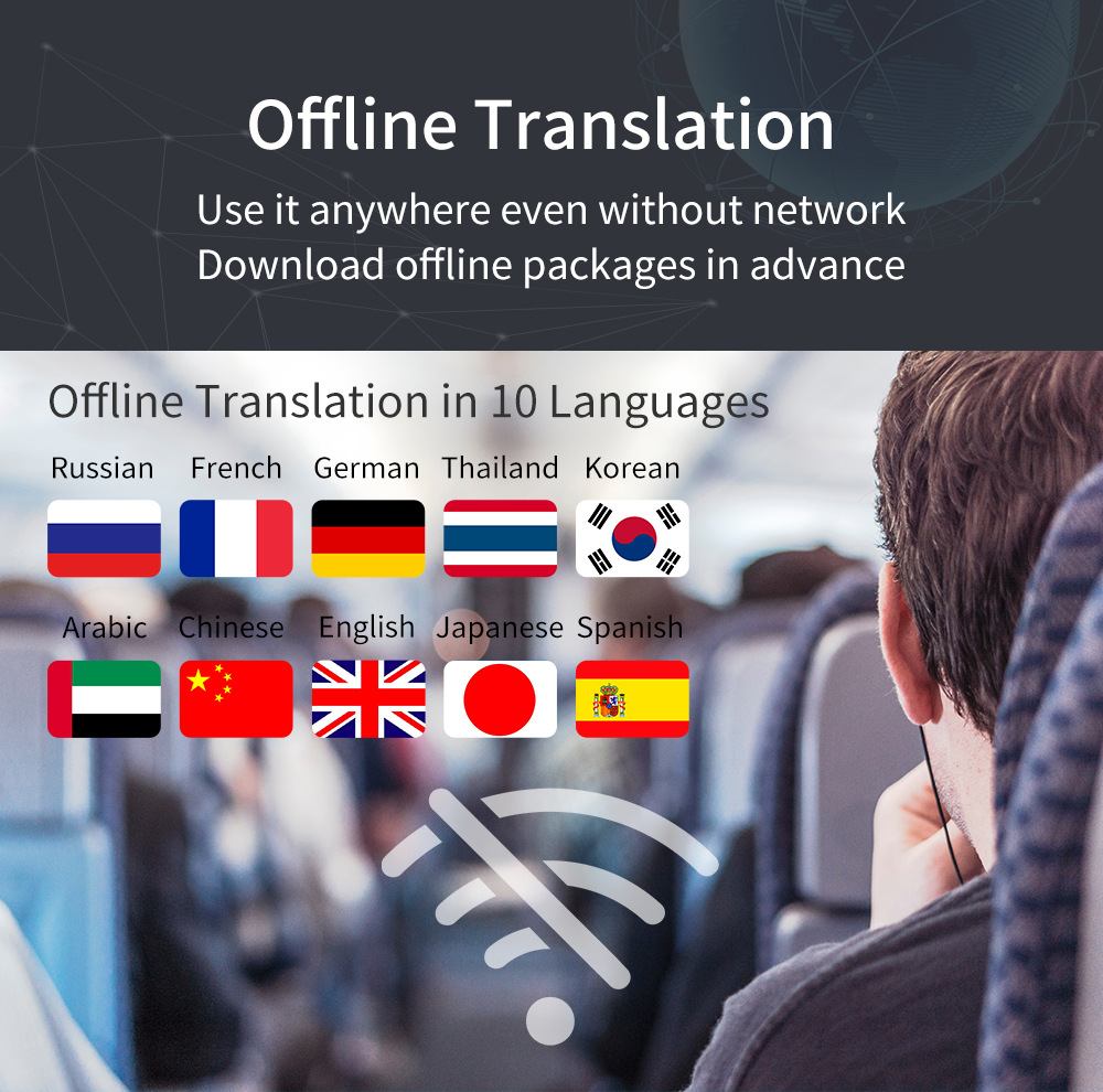 The new W12 precise offline intelligent voice translation machine offers 10 types of precise offline services for oral learning, overseas travel and foreign trade pic 5