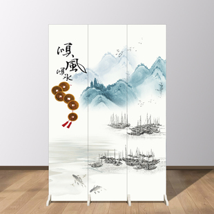 Chinese Landscape Screen Partition Living Room Office Entrance Bedroom Folding Mobile Entrance Door Shielding Home Folding Screen
