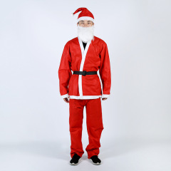 クリスマス男性服女性服不織布サンタクロース服成人服高級金ベルベットクリスマスセット卸売り