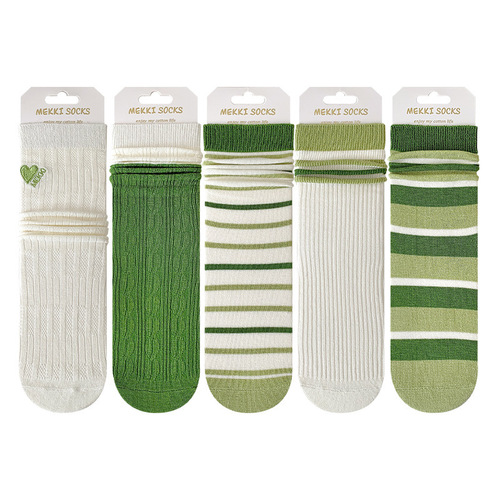 Zhuji Socks Women's Summer Thin Cotton Socks Straight Medium Long Tube Versatile Japanese Cute Girls' Pile Socks Spring and Autumn Style
