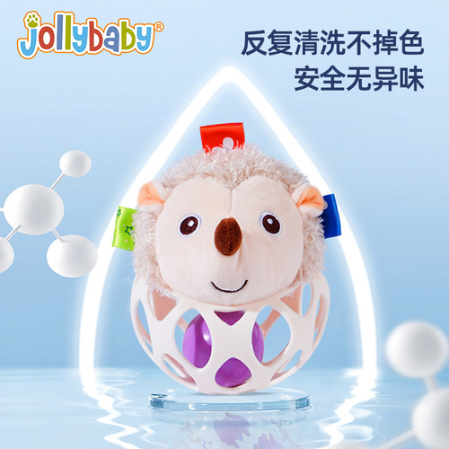 Jollybaby exercise newborn baby's grip strength rattle bed bell soothing baby toy hand ball wholesale