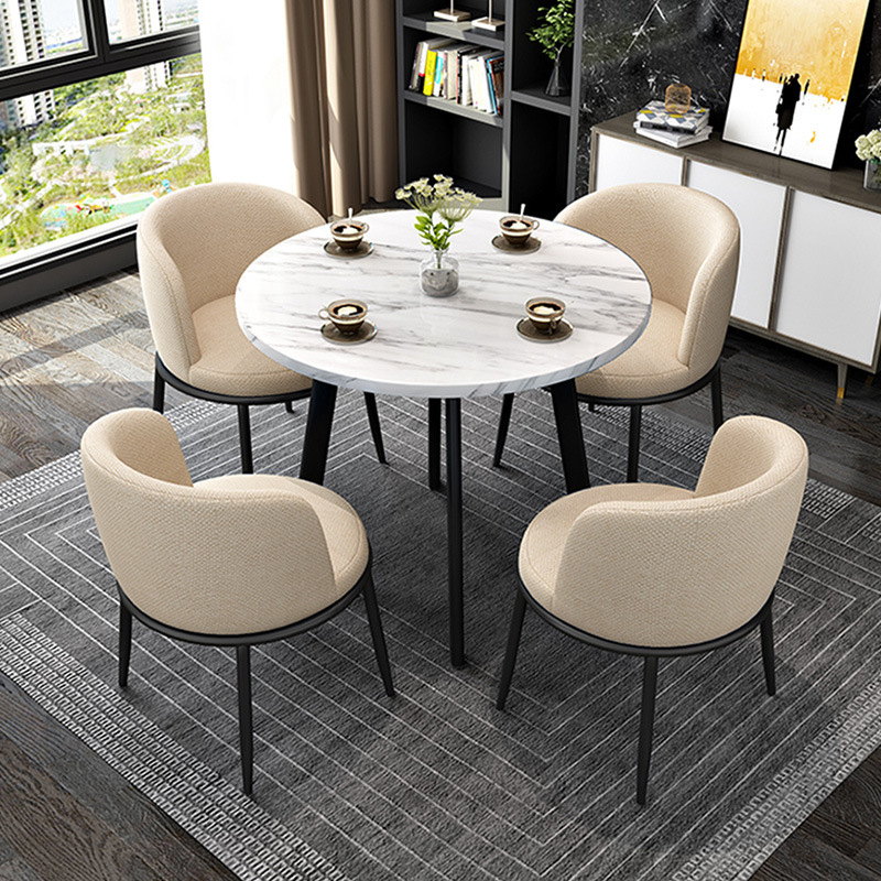 Simple Reception Negotiation Table and Chair Combination Office Rest Area Balcony Small Round Table Sales Department Reception Leisure Table