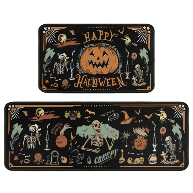クロスボーダーアメリカハロウィンフロアマットキッチンカバー吸水性と吸油性フットマット玄関エントランスノンスリップ防汚ドアマット卸売|undefined