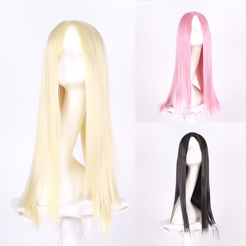 Cross-border European and American style mid-length straight hair natural fluffy chemical fiber headgear Halloween anime cosplay wig