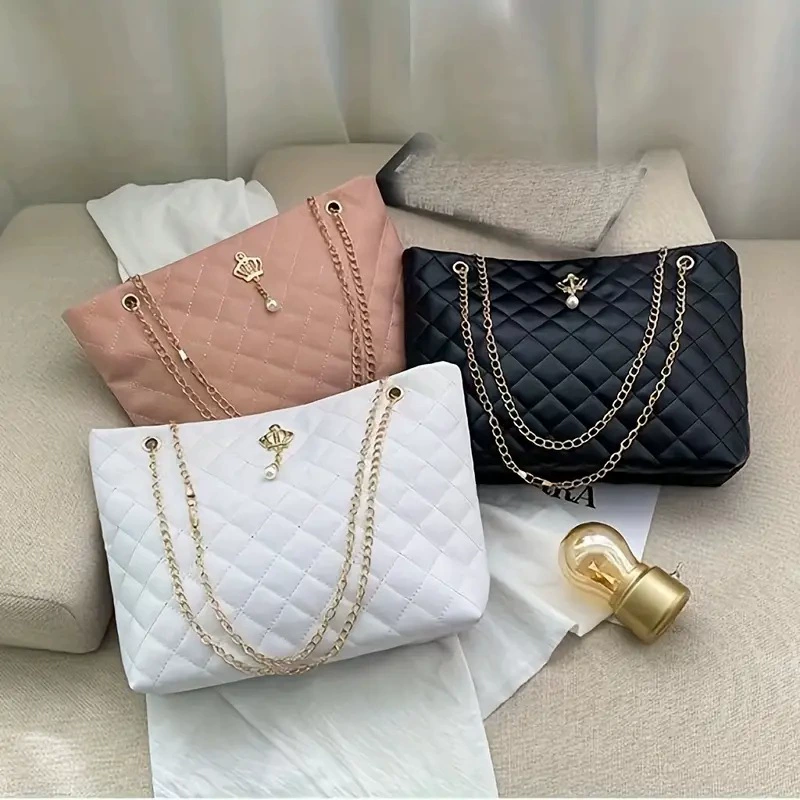 Новая модель короны вышитая цепь с рисунком в клетку сумка ведро сумка для отдыха внешней торговли сумка Women сумка для покупок