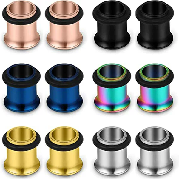 Cross-border stainless steel single horn ear expansion auricle body piercing popular jewelry Amazon wish AliExpress ebay