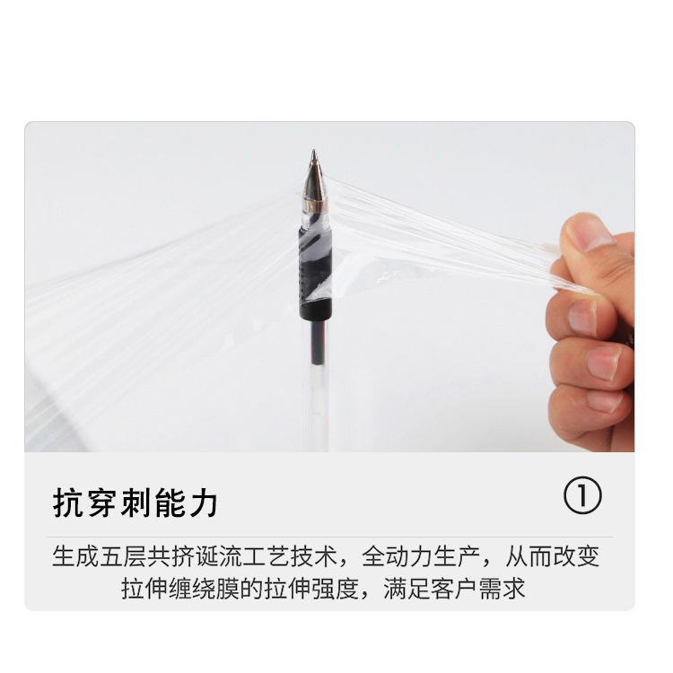 Película estirable personalizada Ancho, longitud, espesor, carga que soporta carga, industria, logística comercial, película de embalaje de estiramiento de piezas grandes