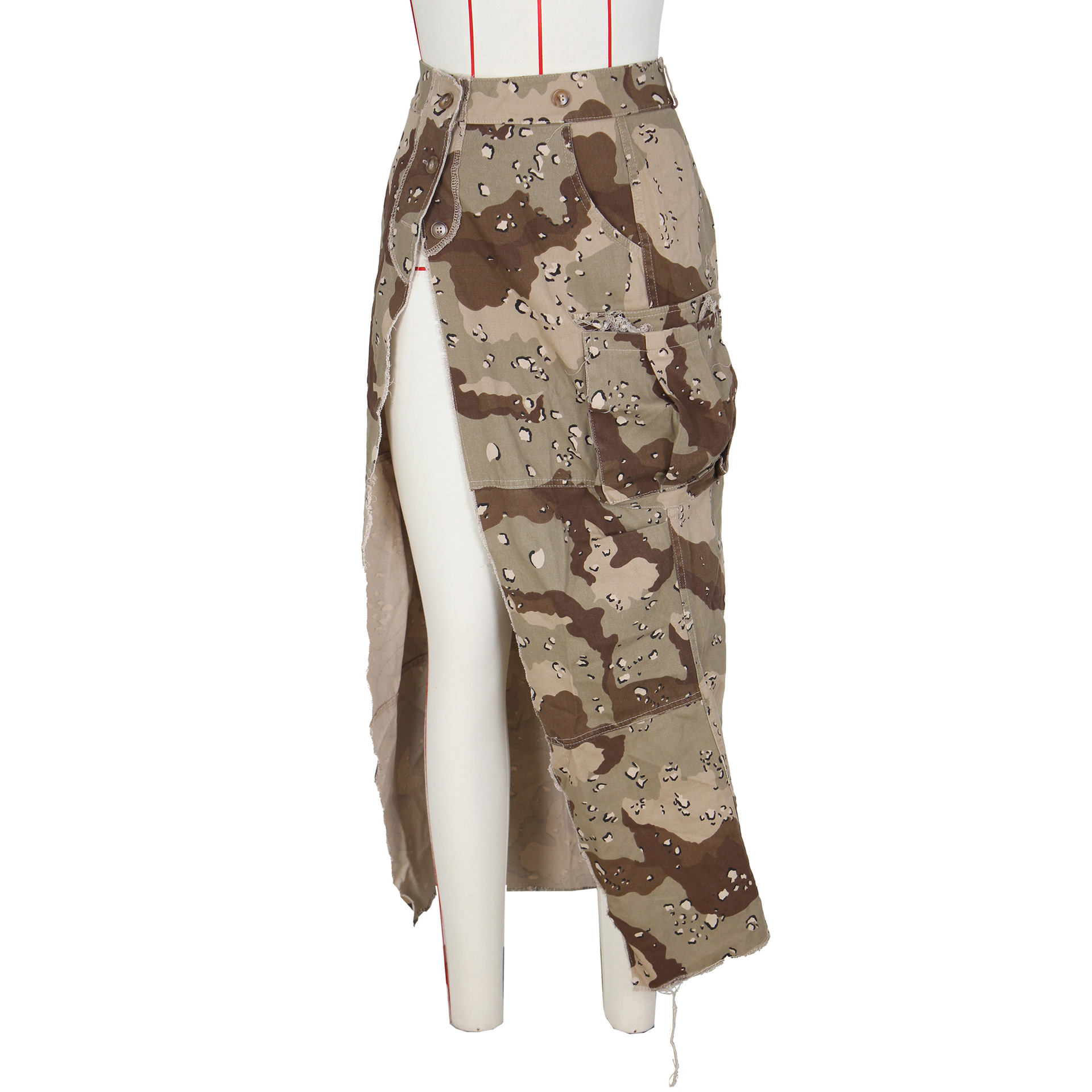 L'été Le Printemps Décontractée Vêtement De Rue Camouflage Spandex Polyester Maxi Longue Robe Jupes display picture 6