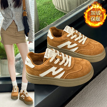 爆款AJ女鞋绒面德训鞋女2025冬季新款加绒保暖厚底休闲鞋AF1女士